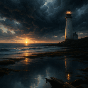 Fyrens ljus i stormens rand ~SEMIGLOSS~