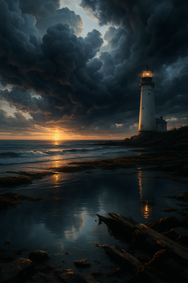 Fyrens ljus i stormens rand ~SEMIGLOSS~